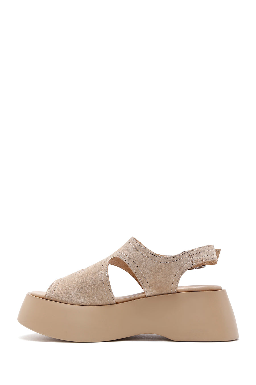 Women's Beige Thick Soled Sandals