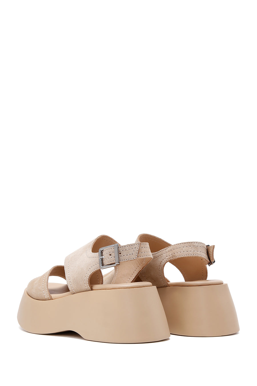 Women's Beige Thick Soled Sandals