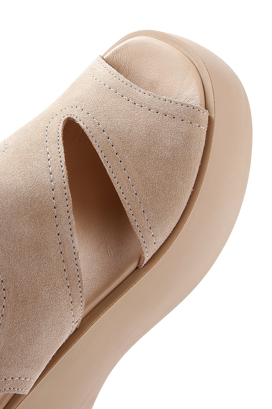 Women's Beige Thick Soled Sandals