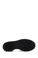 Women's Black Leather Masculine Loafer | Derimod