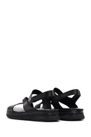 Women's Black Leather Comfort Sandals | Derimod
