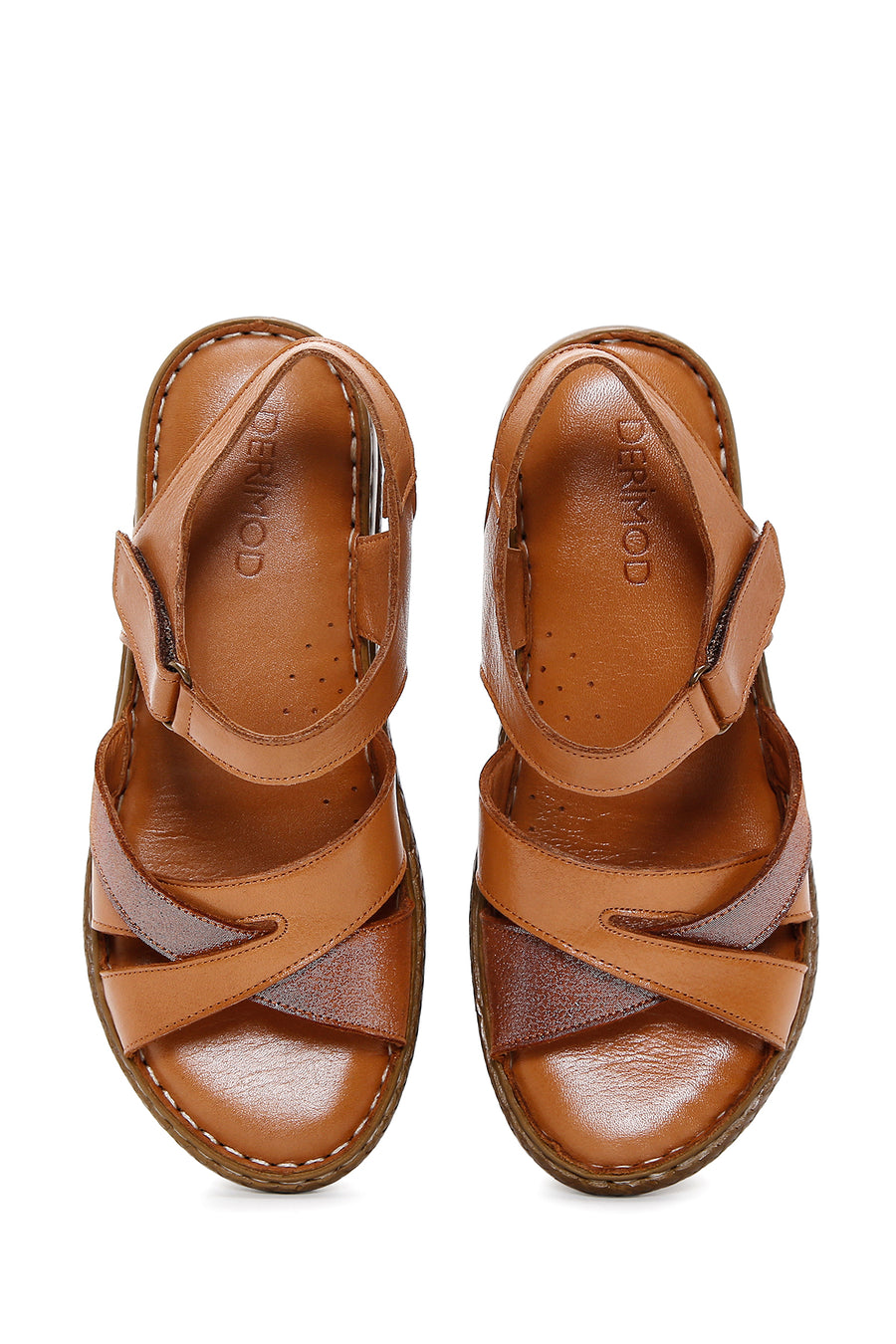 Women's Tan Leather Comfort Sandals