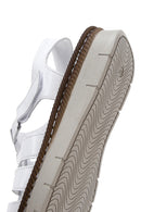 Women's White Leather Comfort Sandals | Derimod