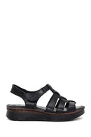 Kadın Siyah Deri Comfort Sandalet | Derimod