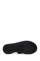 Women's Black Leather Thick Soled Slippers | Derimod