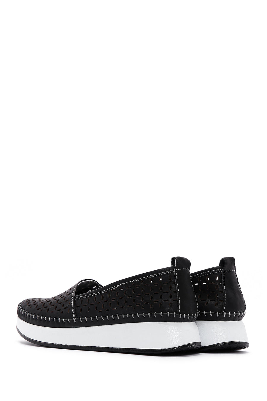 Women's Black Leather Comfort Loafer