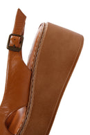 Women's Tan Leather Thick Soled Comfort Sandals | Derimod