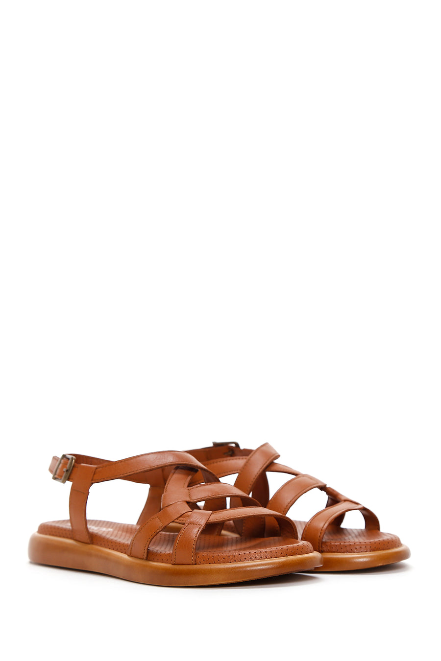 Women's Tan Leather Comfort Sandals
