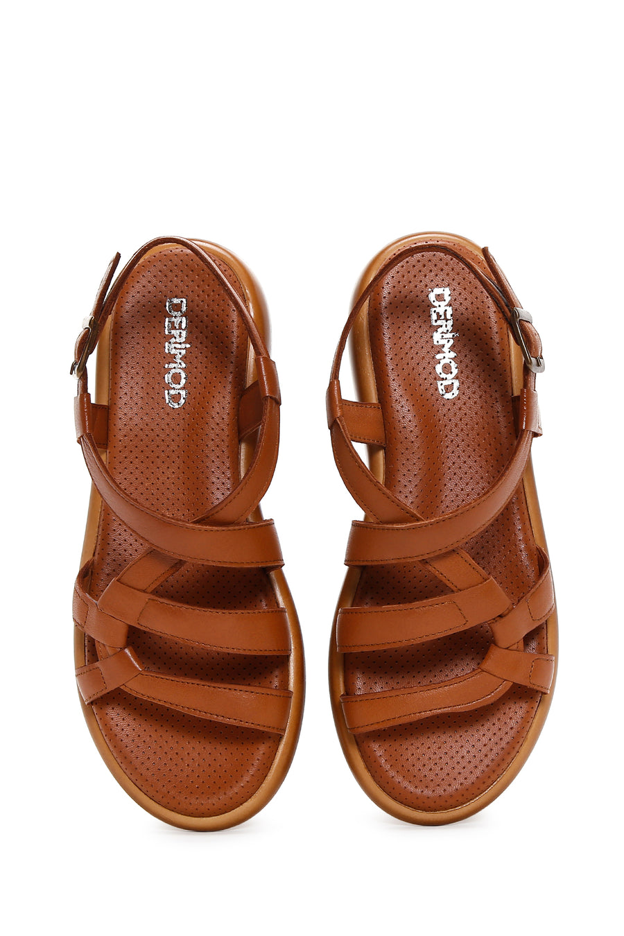 Women's Tan Leather Comfort Sandals