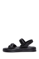 Women's Black Leather Comfort Sandals | Derimod