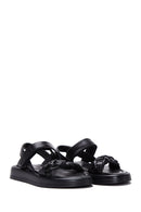 Women's Black Leather Comfort Sandals | Derimod