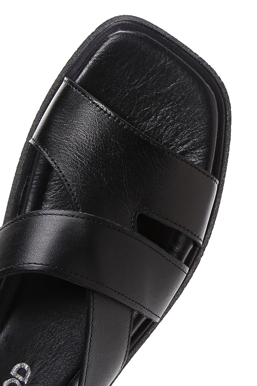 Women's Black Leather Comfort Slippers