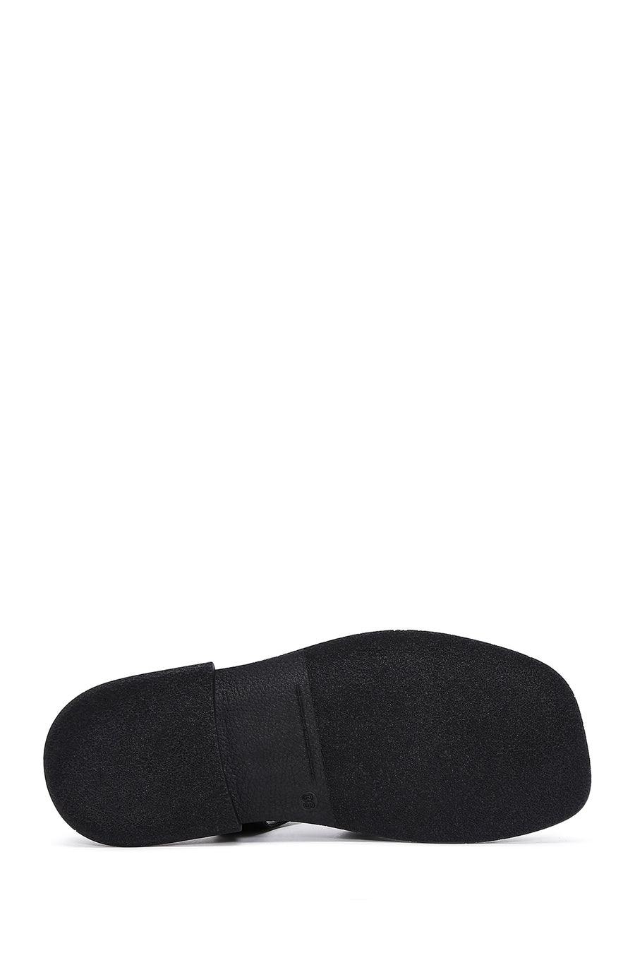 Women's Black Leather Comfort Sandals