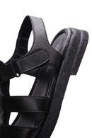 Women's Black Leather Comfort Sandals | Derimod