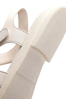 Women's Beige Leather Comfort Sandals | Derimod