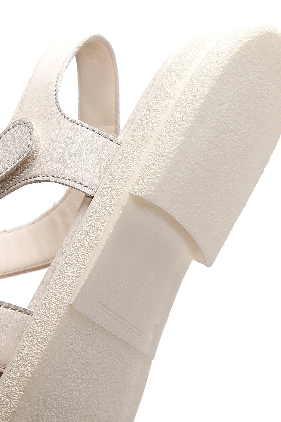 Women's Beige Leather Comfort Sandals