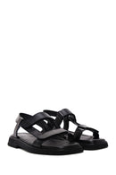 Women's Black Leather Comfort Sandals | Derimod