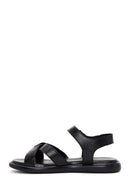 Women's Black Leather Comfort Sandals | Derimod