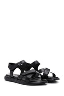 Women's Black Leather Comfort Sandals | Derimod