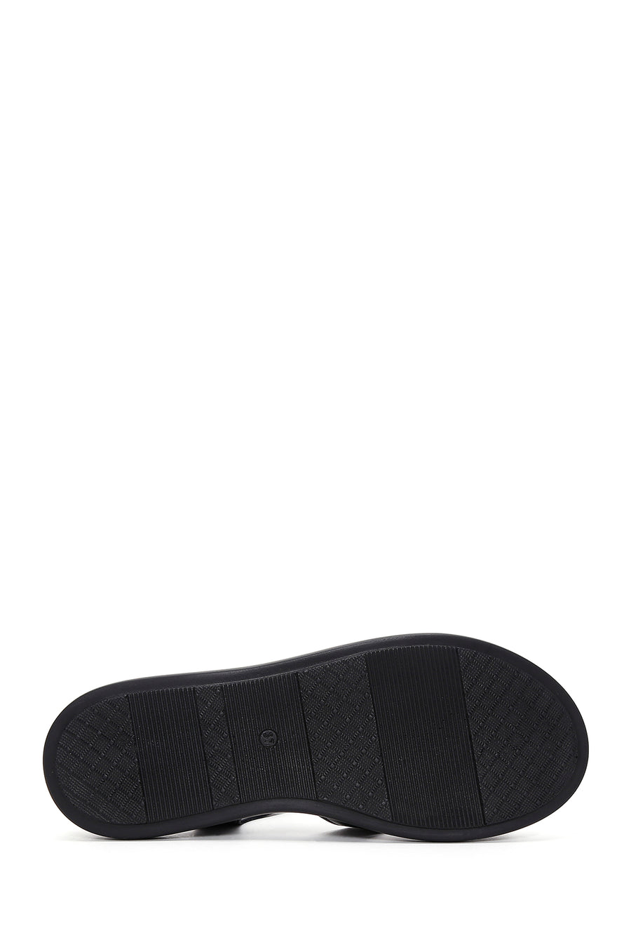 Women's Black Leather Comfort Sandals