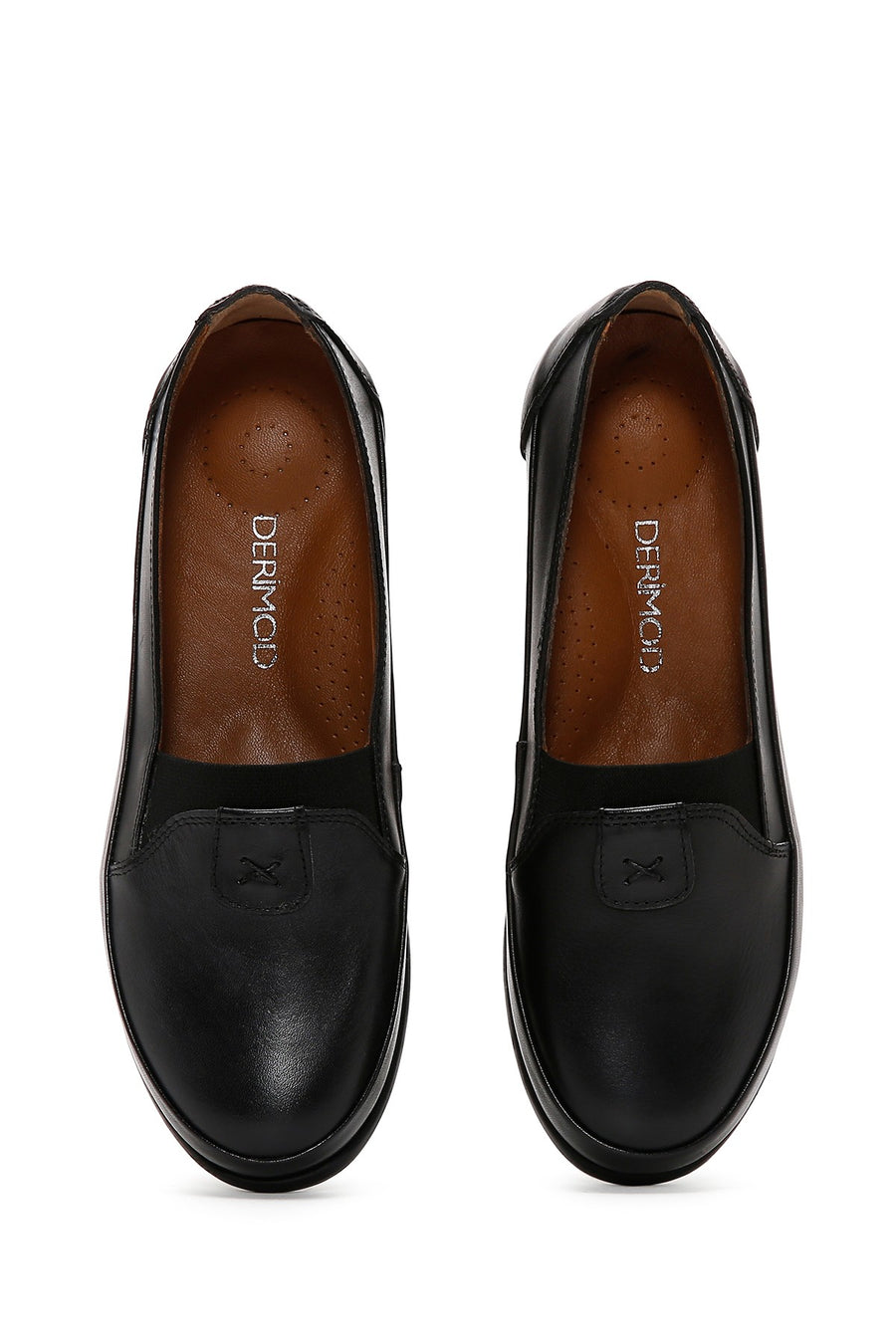 Women's Black Leather Comfort Shoes