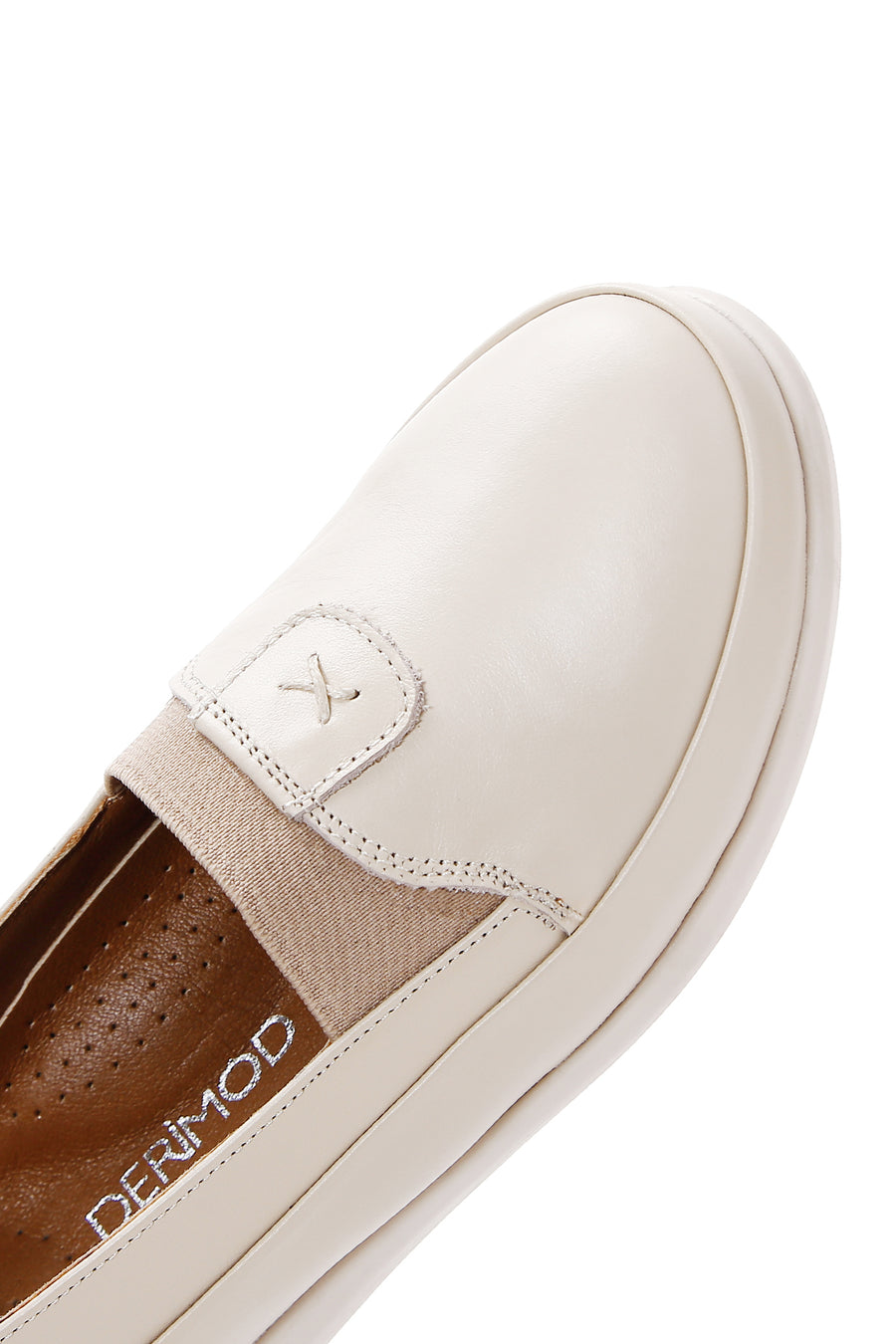 Women's Beige Leather Comfort Shoes