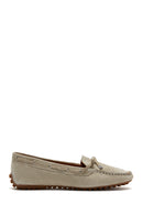 Women's Beige Suede Leather Tasseled Loafer | Derimod