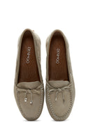 Women's Beige Suede Leather Tasseled Loafer | Derimod