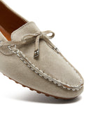 Women's Beige Suede Leather Tasseled Loafer | Derimod