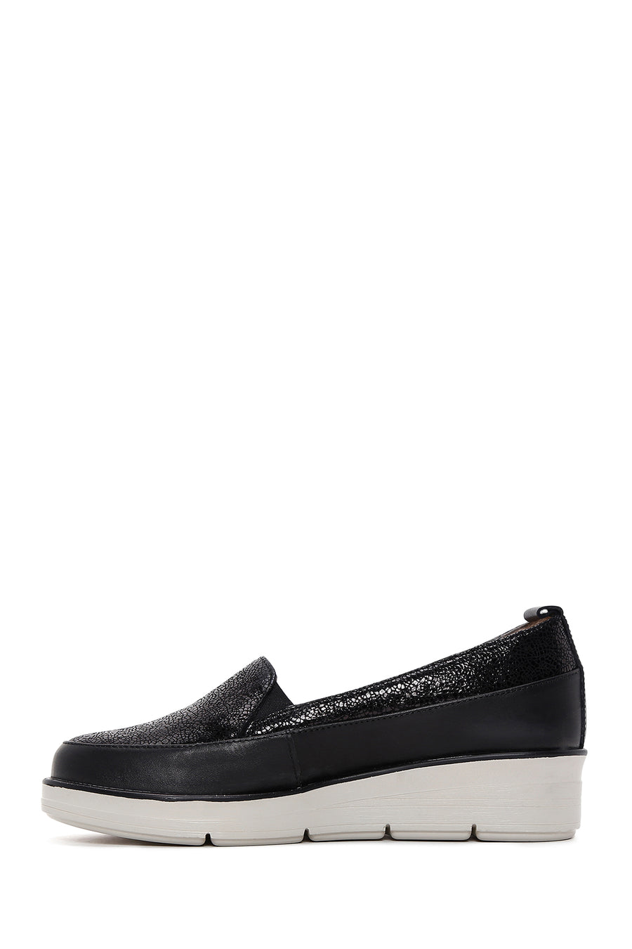 Women's Black Leather Comfort Loafer