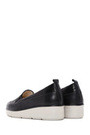 Women's Black Leather Comfort Loafer | Derimod