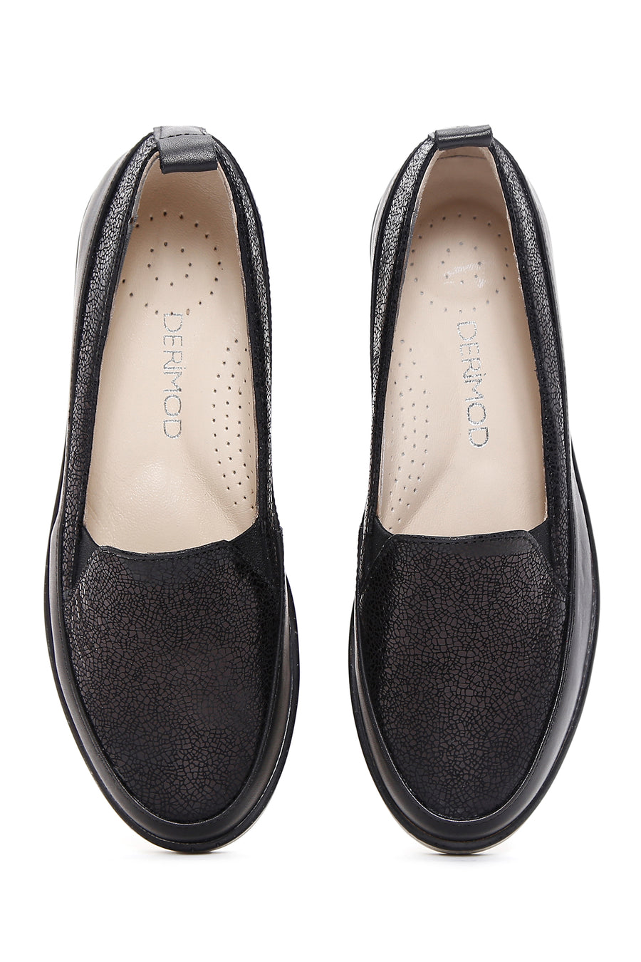 Women's Black Leather Comfort Loafer