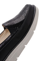 Women's Black Leather Comfort Loafer | Derimod