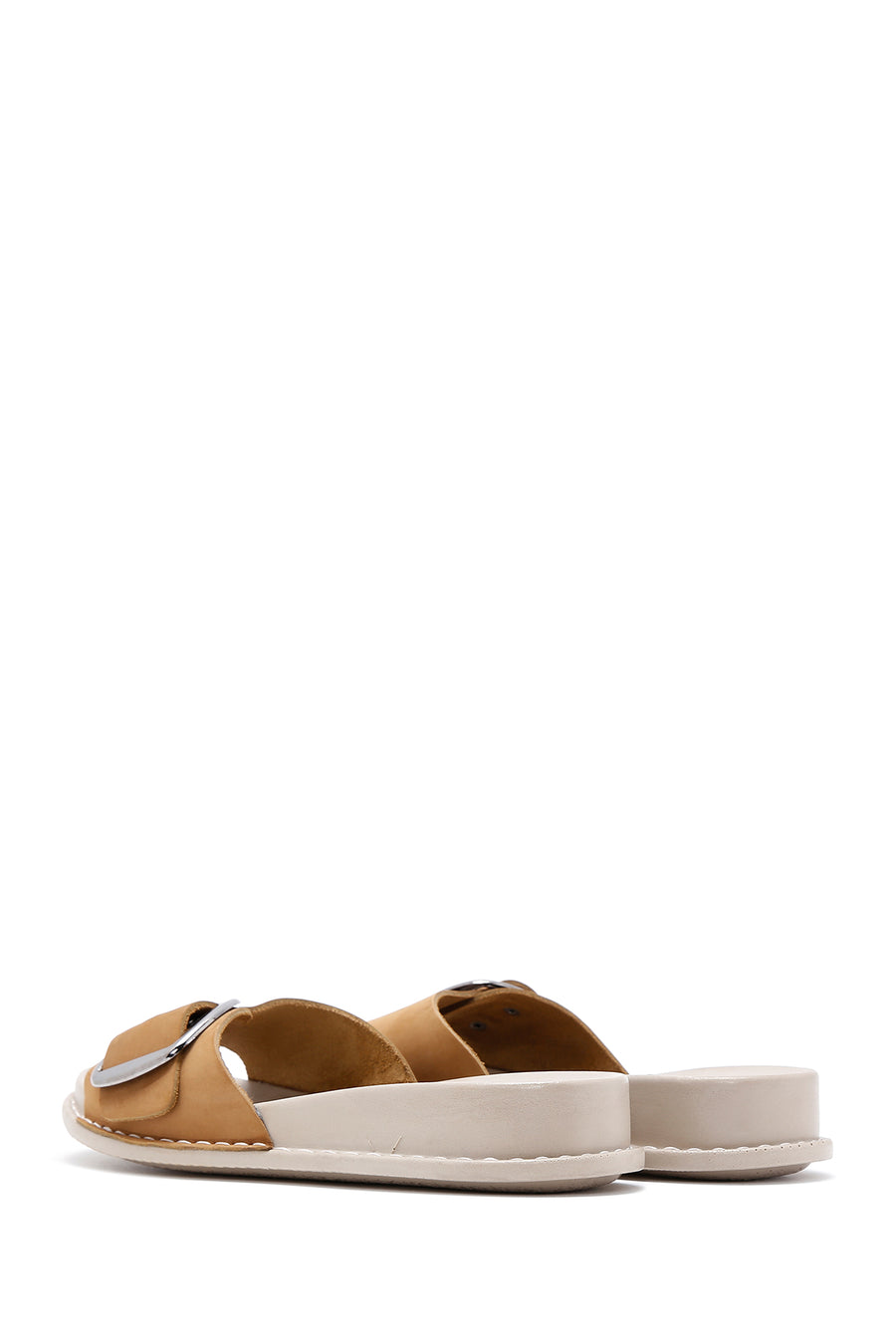 Women's Tan Nubuck Leather Comfort Slippers