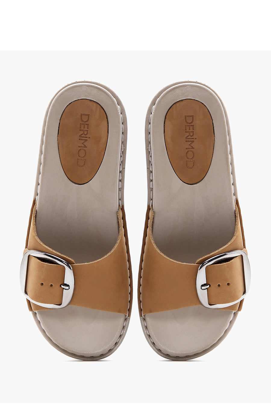 Women's Tan Nubuck Leather Comfort Slippers