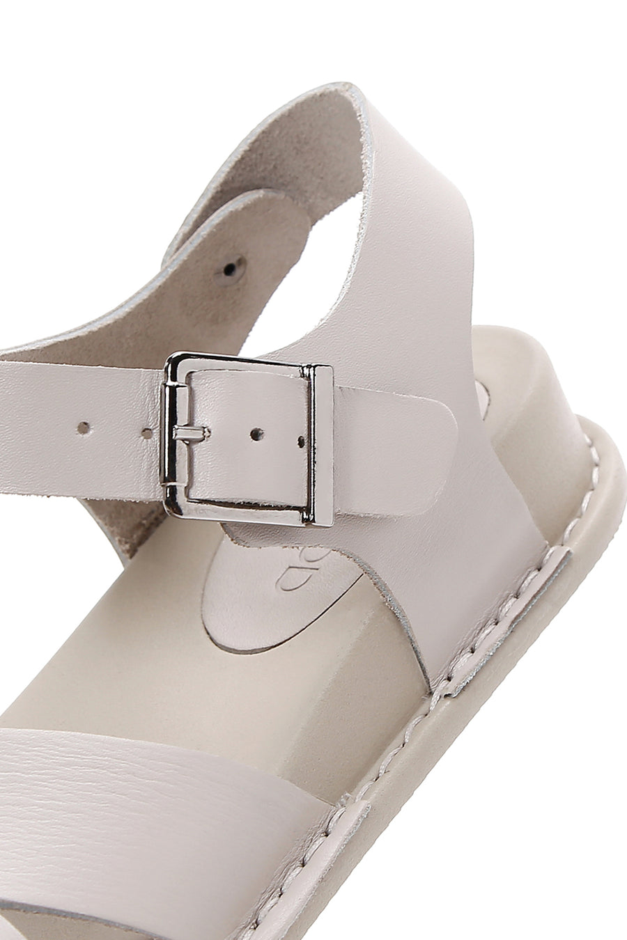 Women's Gray Leather Comfort Sandals