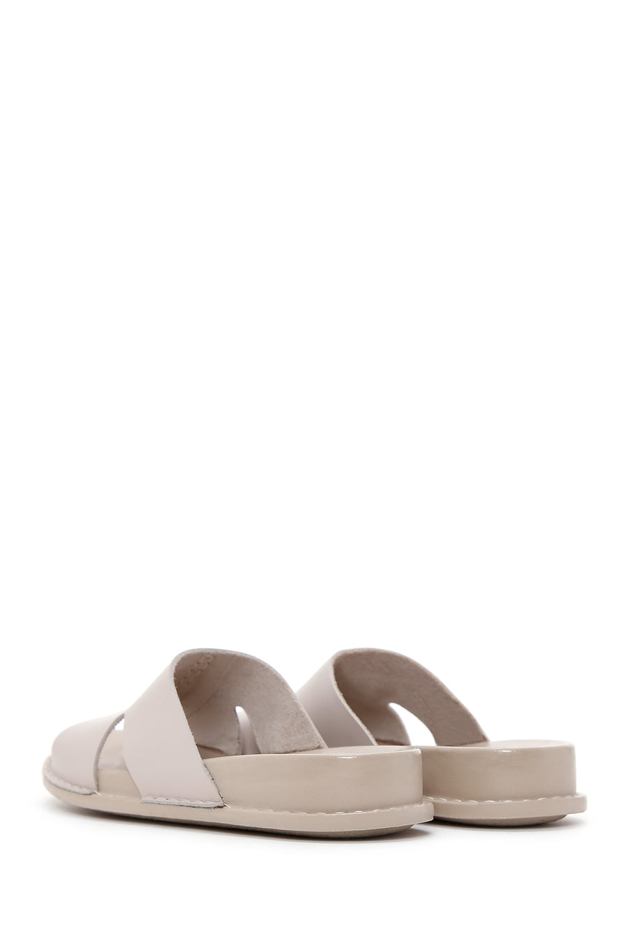 Women's Gray Leather Comfort Slippers