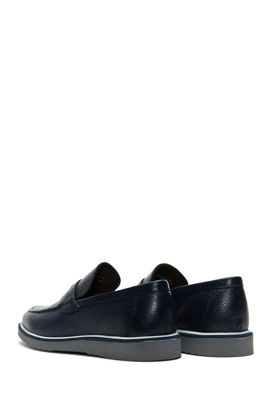 Men's Navy Blue Leather Casual Loafer