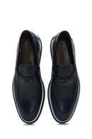 Men's Navy Blue Leather Casual Loafer | Derimod