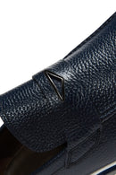 Men's Navy Blue Leather Casual Loafer | Derimod