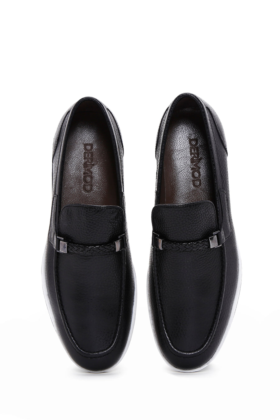 Erkek Siyah Deri Tokalı Casual Loafer