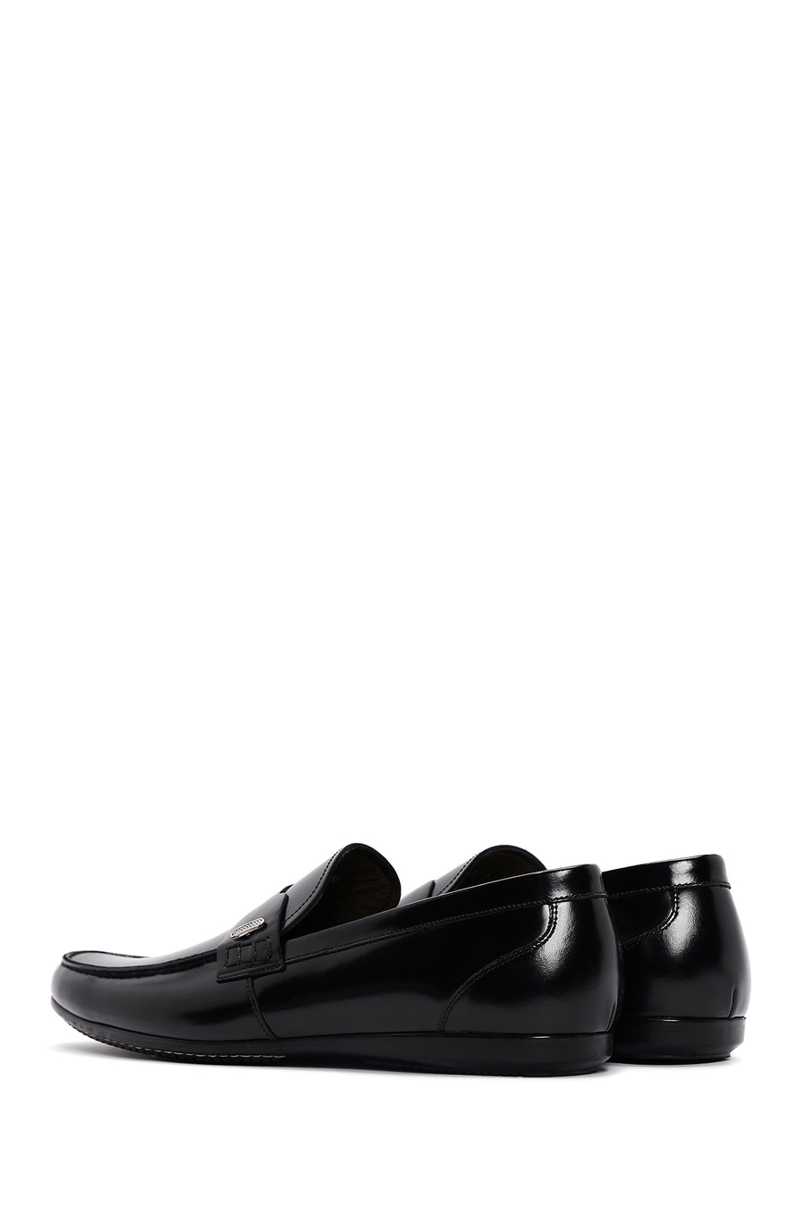Erkek Siyah Rugan Deri Klasik Loafer
