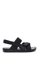 Men's Black Leather Sandals | Derimod