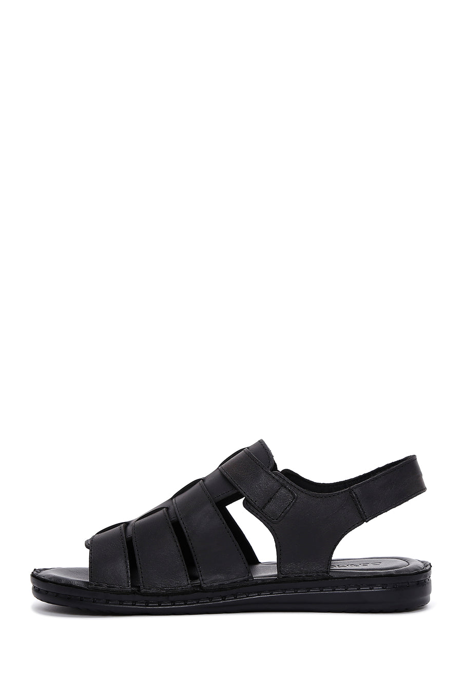Men's Black Leather Casual Sandals
