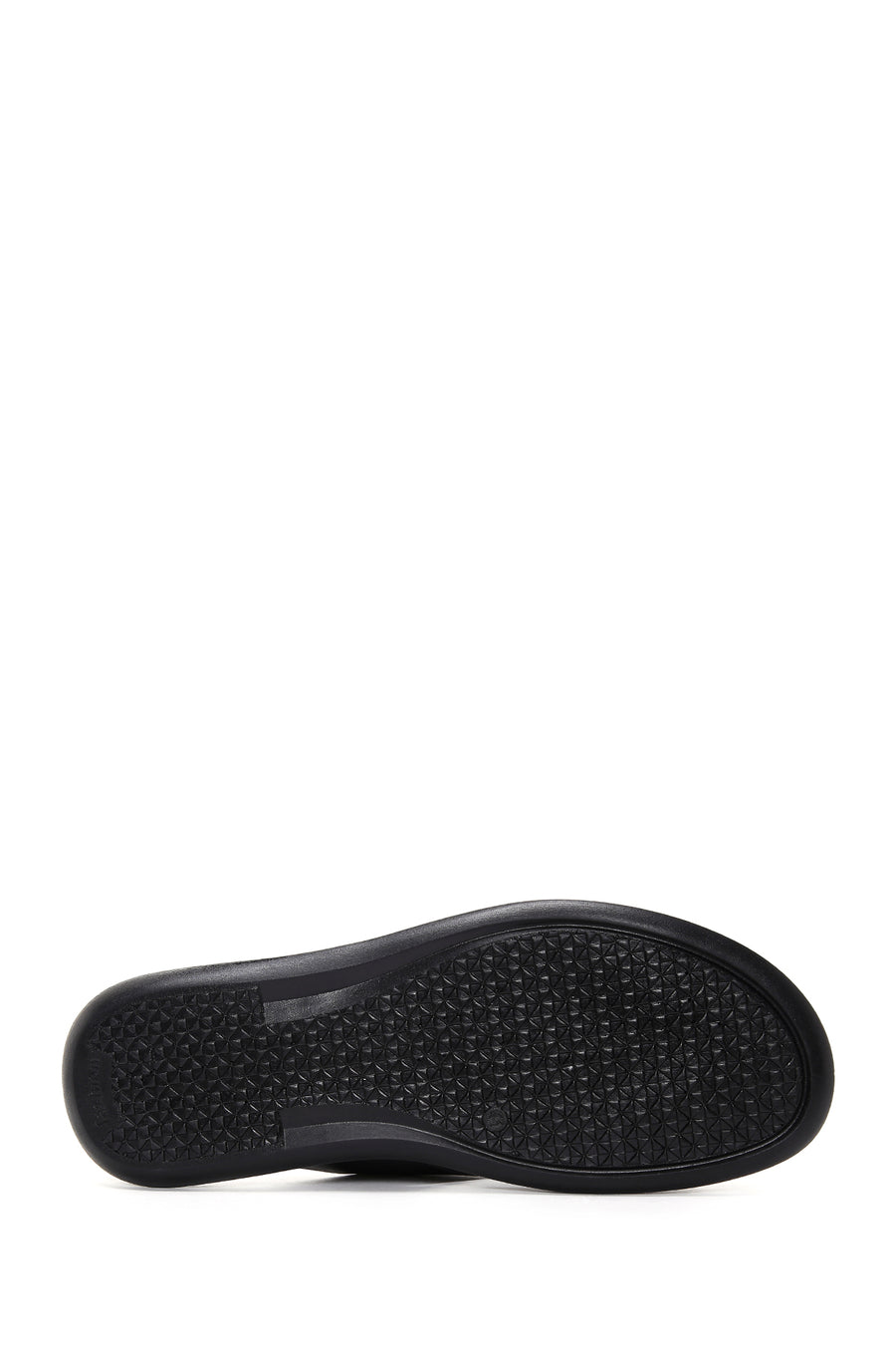 Men's Black Leather Casual Flat Slippers