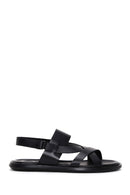 Men's Black Leather Sandals | Derimod