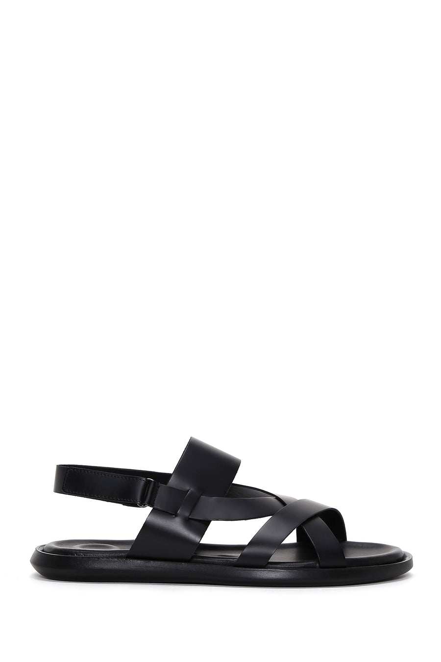 Men's Black Leather Sandals 23SFD625918 | Derimod