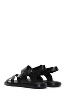 Men's Black Leather Sandals | Derimod