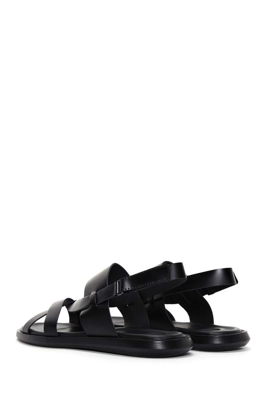 Men's Black Leather Sandals