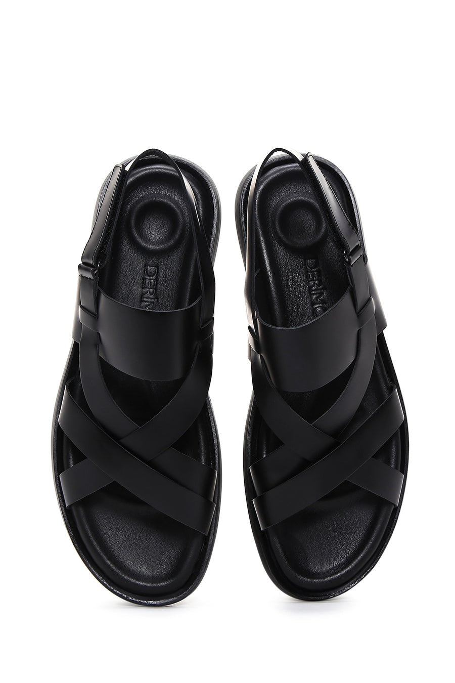 Men's Black Leather Sandals